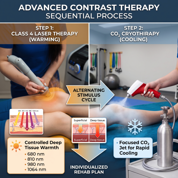 Targeted CO2 cryotherapy following laser therapy.