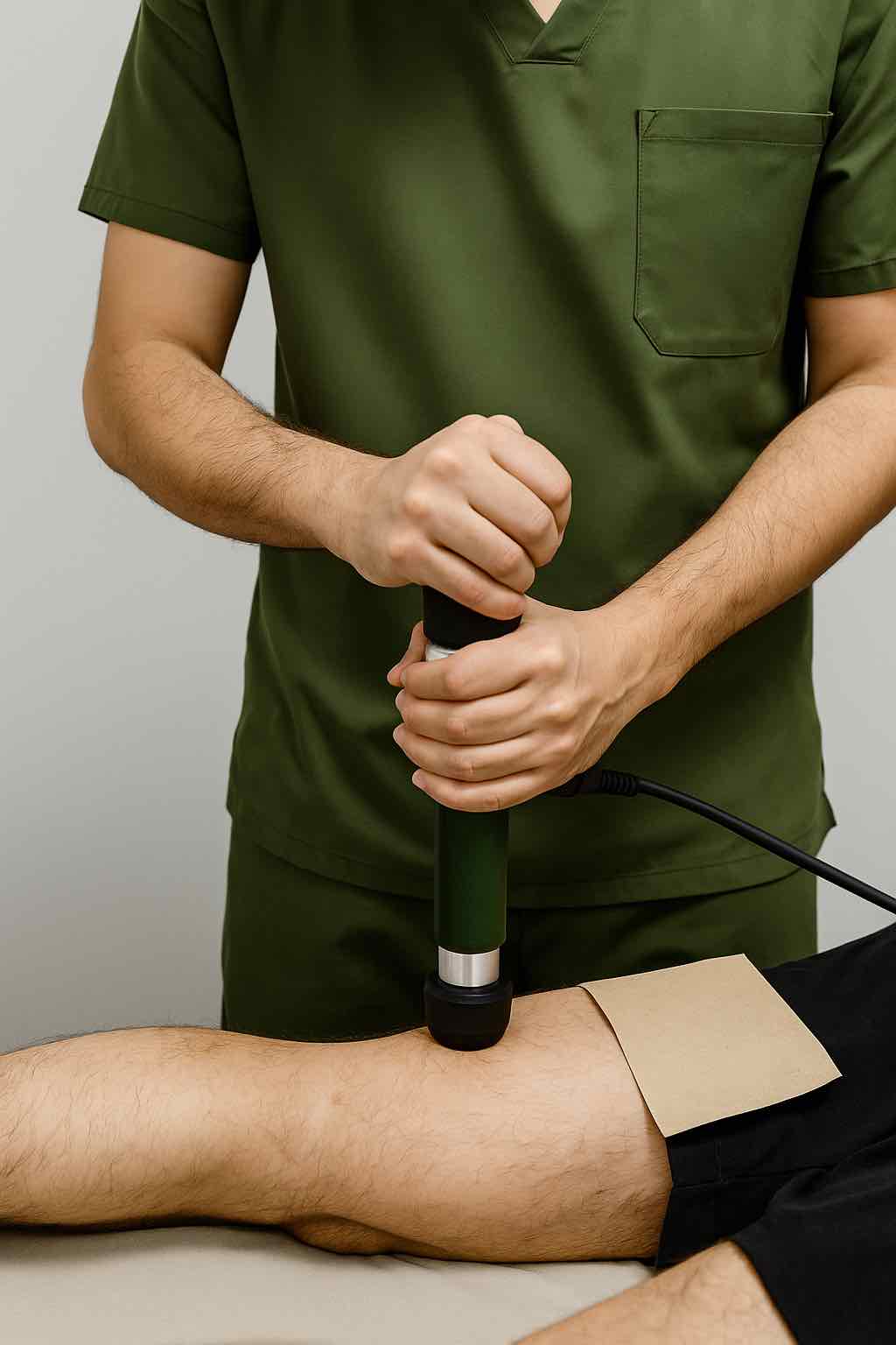 patient get shockwave thrapy